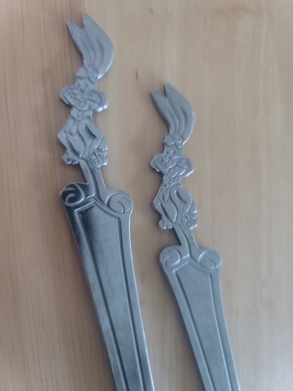 Lot of 2 Nestle Quik Bunny Rabbit Stainless Steel Spoon 7.5" Quick NesQuik VTG
